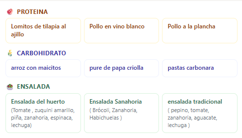 Ejemplo: armá tu combo